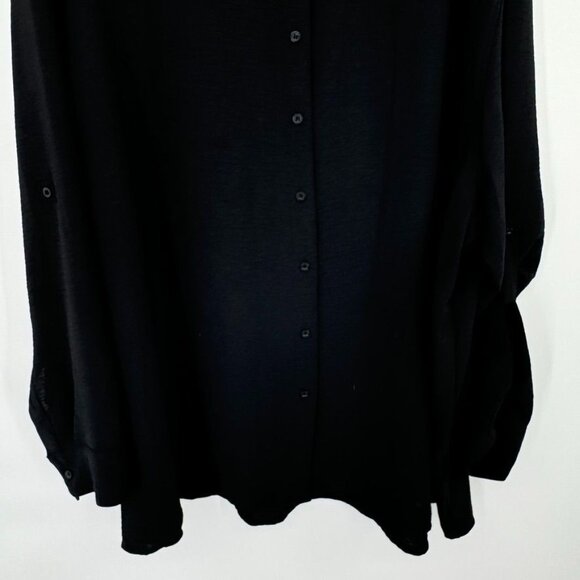 Calvin Klein Womens blouse tunic Black Button Down Shirt Size 3x Long Sleeve - Picture 5 of 11